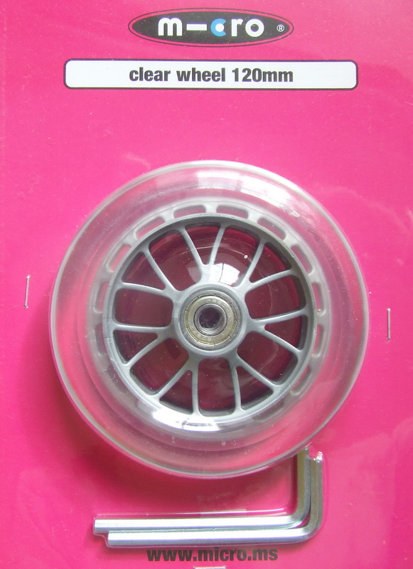 Kolečko Micro 120 mm, čiré s ložisky