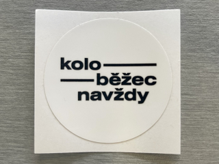 Samolepka Koloběžec navždy, kruh - bílá