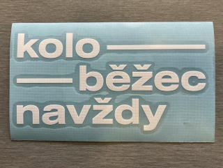 Samolepka Koloběžec navždy, střední - bílá